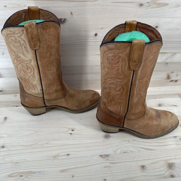 Vintage 1969 Womens Wolverine Cowboy Brown Leather Boots Sz 8.5 Embroider Rodeo - Picture 11 of 16